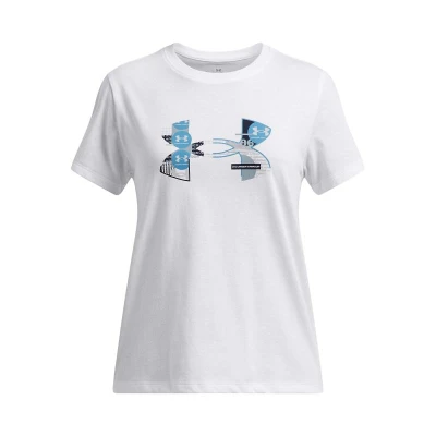 Under Armour UA Big Logo UA Fill SS-WHT dívčí tričko