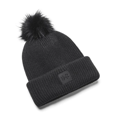 Under Armour UA Halftime Ribbed Pom-BLK dámská zimní čepice