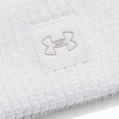 Under Armour UA Halftime Ribbed Pom-WHT dámská zimní čepice