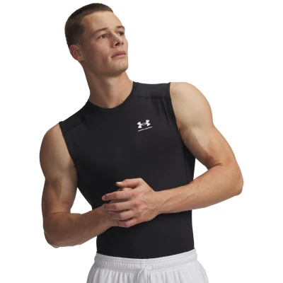 Under Armour UA HG Armour Comp SL-BLK pánské kompresní tílko