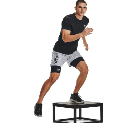 Under Armour UA HG Armour Lng Shorts-BLK pánské kompresní šortky