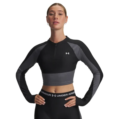 Under Armour UA HG Rib 1/4 Zip dámské tréninkové tričko s dlouhým rukávem