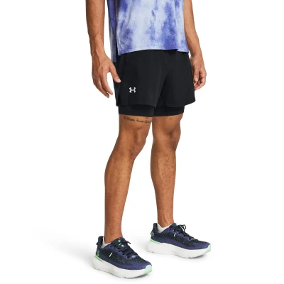 Under Armour UA LAUNCH 5 inch 2-IN-1 SHORTS-BLK pánské tréninkové kraťasy