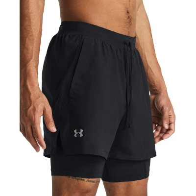 Under Armour UA LAUNCH 5 inch 2-IN-1 SHORTS-BLK pánské tréninkové kraťasy