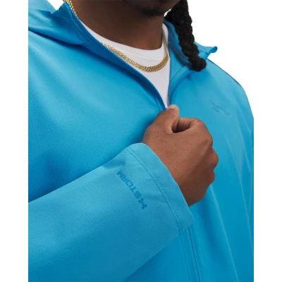Under Armour UA Launch Hooded Jacket-BLU pánská běžecká bunda