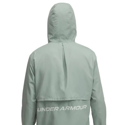 Under Armour UA Launch Hooded Jacket-GRN pánská běžecká bunda