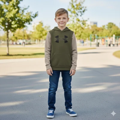 Under Armour UA Rival Flc Cblck Grphc HD chlapecká mikina s kapucí