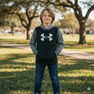 Under Armour UA Rival Flc Cblck Grphc HD chlapecká mikina s kapucí