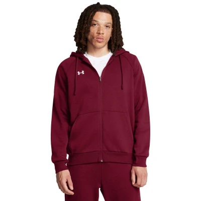 Under Armour UA Rival Fleece FZ Hoodie-RED pánská mikina na zip