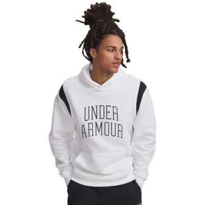 Under Armour UA Rival Fleece Nov Hoodie-WHT pánská mikina s kapucí