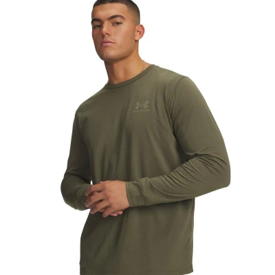 Under Armour UA SPORTSTYLE LEFT CHEST LS-GRN pánské tričko s dlouhým rukávem