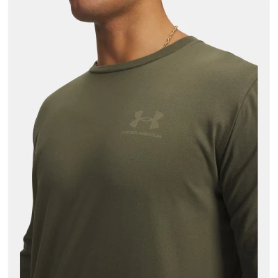 Under Armour UA SPORTSTYLE LEFT CHEST LS-GRN pánské tričko s dlouhým rukávem