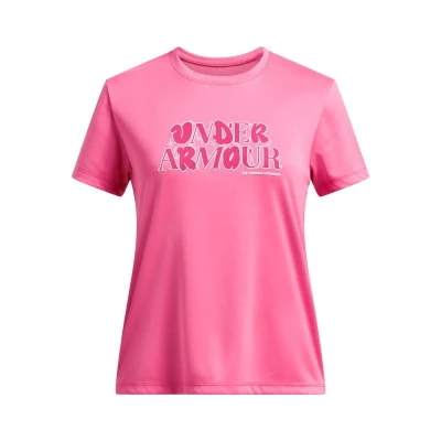 Under Armour UA Tech Wordmark SS-PNK dívčí tričko