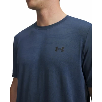 Under Armour UA Vanish Elite Smls SS Camo-BLU pánské tréninkové tričko