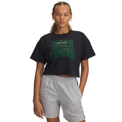 Under Armour UA W VARSITY MIX HW SS CROP-BLK dámské tričko