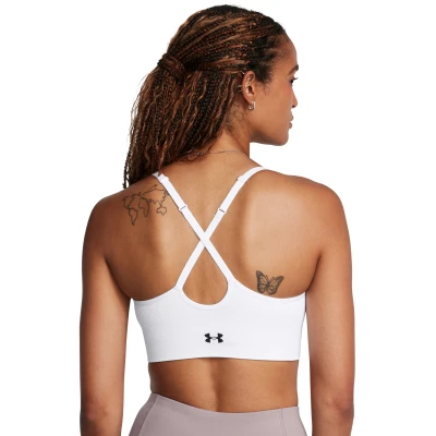 Under Armour Vanish Seamless Low Bra-WHT dámská sportovní podprsenka