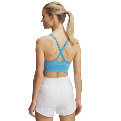 Under Armour Vanish Seamless Washed Low-BLU dámská sportovní podprsenka