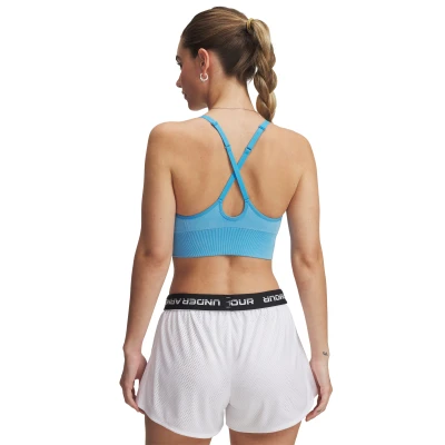 Under Armour Vanish Seamless Washed Low-BLU dámská sportovní podprsenka