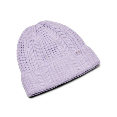 Under Armour W Halftime Cable Knit Beanie-PPL dámská zimní čepice