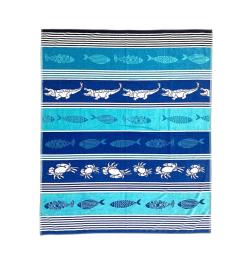 Veľká plážová osuška pre 2 osoby Lovely Home Sea Life modrá
