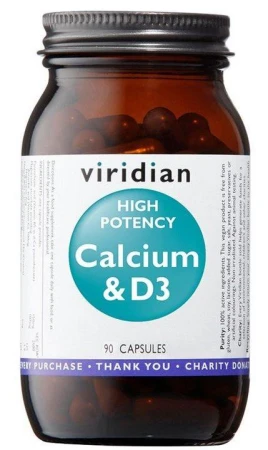 Viridian High Potency Calcium D3 (Vápník s vitamínem D3) 90 kapslí