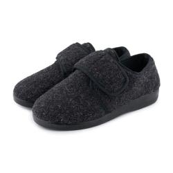 Vlnka Papuče z vlnenej plsti na suchý zips - tmavo sivá