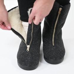 Vlnka Dámské důchodky z ovčí vlny na zip černé POUZE EU 38 (VÝPRODEJ)