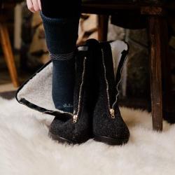 Vlnka Dámské důchodky z ovčí vlny na zip černé POUZE EU 38 (VÝPRODEJ)