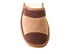 Vlnka Dámské kožené pantofle s ovčí vlnou POUZE EU 44 (VÝPRODEJ)