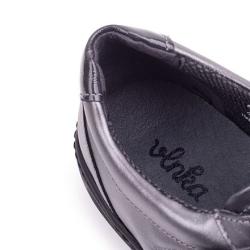 Vlnka Dámské kožené polobotky na suchý zip Dagmar šedá obuv dospělé