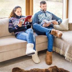 Vlnka TV bačkory z ovčí vlny hnědé POUZE EU 41-42 (VÝPRODEJ)