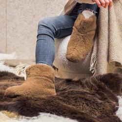 Vlnka TV bačkory z ovčí vlny hnědé POUZE EU 41-42 (VÝPRODEJ)