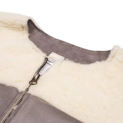 Vlnka Vesta z ovčí vlny velur šedá POUZE 3XL (VÝPRODEJ)