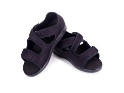 Vlnka Zdravotní ortopedická obuv otevřená se širokým otevíráním Černá POUZE EU 36 (VÝPRODEJ)