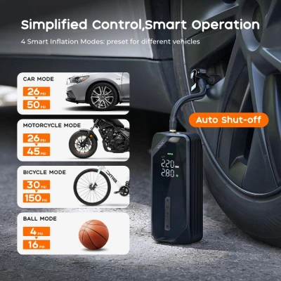 Vollyc Multifunkční akumulátorový kompresor EVO Tire Pump 150