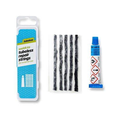 Weldtite Opravné šňůry Tubeless pro bezdušové pláště - sada 5 ks + lepidlo