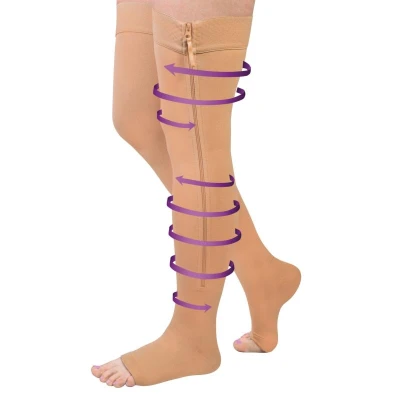 Wellife Kompresní stehenní punčochy FIT se zipem L-XL tělové Wellife Kompresní stehenní punčochy FIT se zipem L-XL tělové