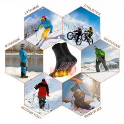 Wellife Samozahřívací masážní ponožky TOURMALINE, 1 pár, černé, velikost 35-43