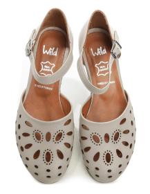 Wild 03479D světle šedé dámské sandály na klínku