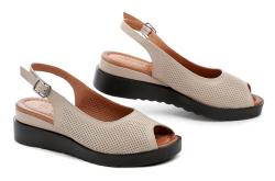 Wild 037738D béžová dámska letná obuv na klinu