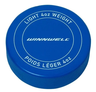 Winnwell Hokejový puk modrý JR odlehčený s logem POUZE modrá (VÝPRODEJ)