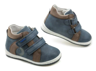 Wojtylko 1T23702 modro hnědé dětské polobotky