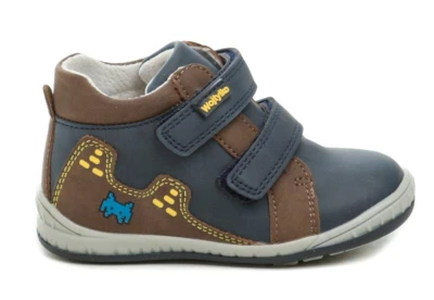 Wojtylko 1T24387 modro hnědé dětské polobotky