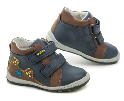 Wojtylko 1T24387 modro hnědé dětské polobotky