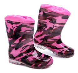 Wojtylko 2G2202R čierno ružové detské gumáky