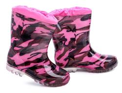 Wojtylko 3G2202R černo růžové dětské gumáky
