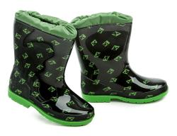 Wojtylko 3G5075C černo zelené dětské gumáky Minecraft