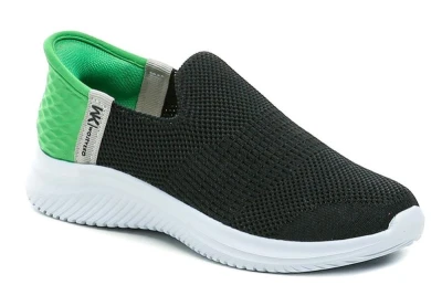 Wojtylko 5A25387C černo zelené chlapecké Slip-in polobotky