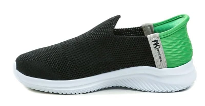 Wojtylko 5A25387C černo zelené chlapecké Slip-in polobotky