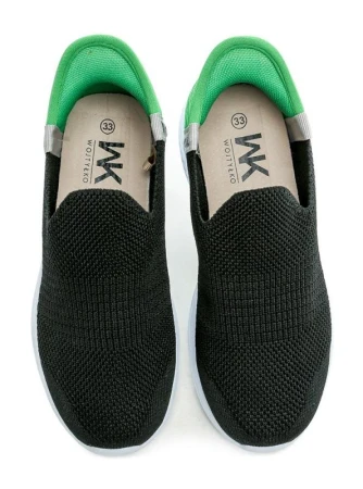 Wojtylko 5A25387C černo zelené chlapecké Slip-in polobotky